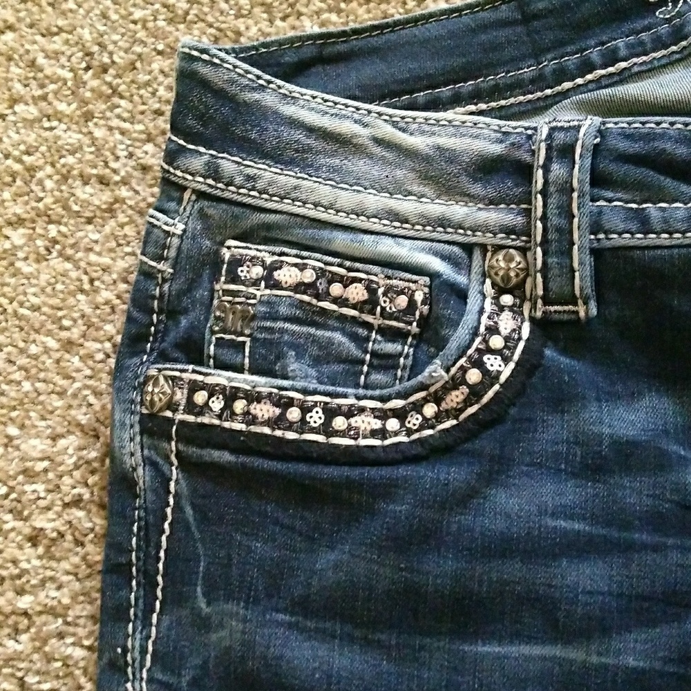 Miss Me Dark Blue Jeans Signature Boot Cut